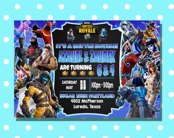 Fortnite Etsy - fortnite birthday invitation